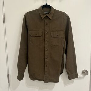 J Crew Mercantile Olive Green Button-Up Shirt Jacket